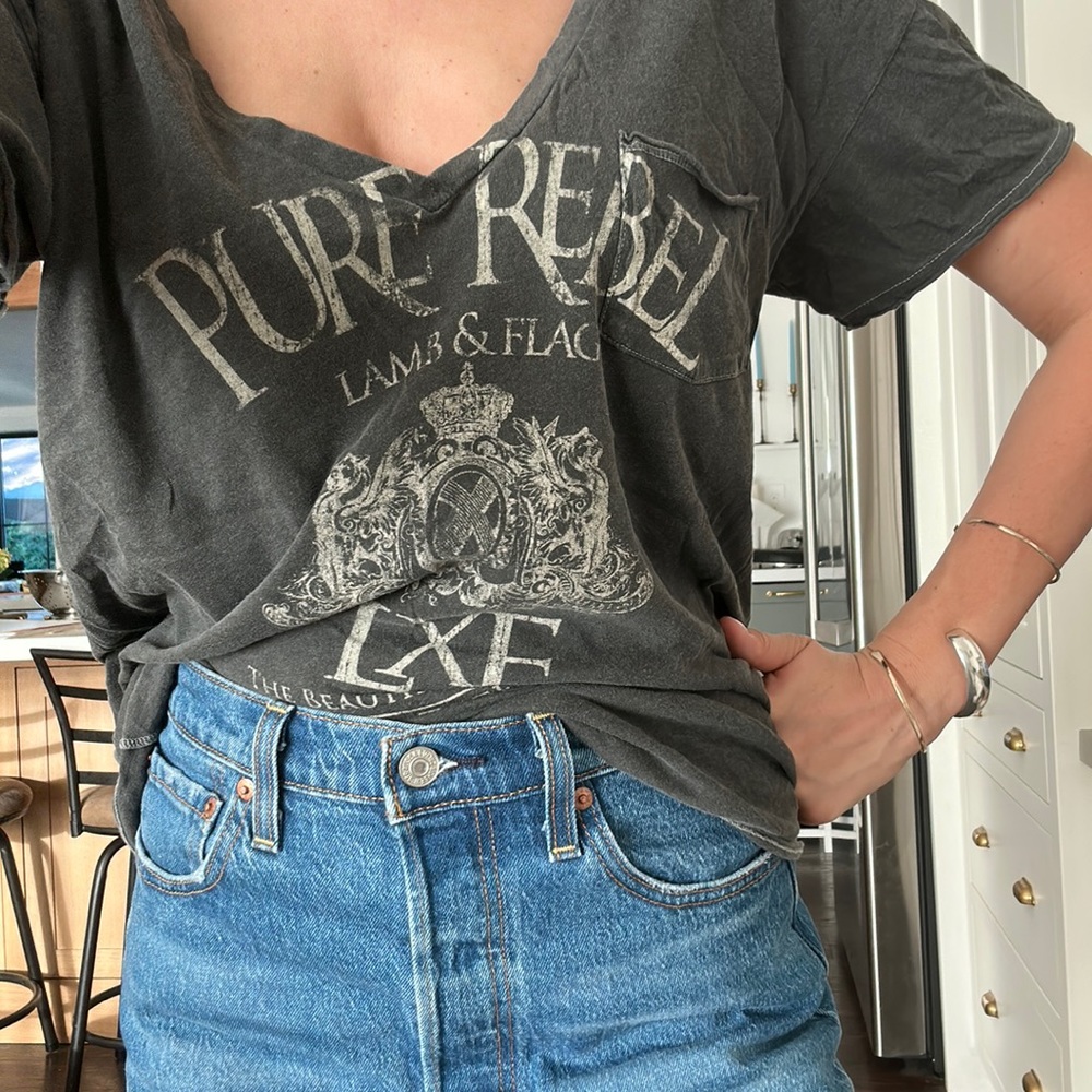 Lamb and Flag distressed tee